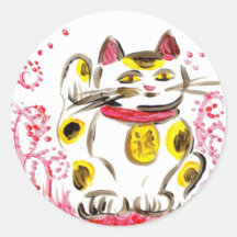 Glückliche Katzen-Aufkleber