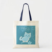 Glückliche Katzen-blaue Taschentasche