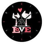 Glückliche Katzen in der Liebe-Wand-Uhr