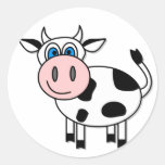 Glückliche Kuh - kundengerecht! Runde Sticker