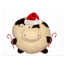Glückliche Kuh-Weihnachtssankt-Postkarte