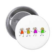 Glückliche Mädchen Anstecknadelbutton
