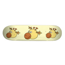 Glückliche niedliche Giraffe. Cartoon-Tier Individuelles Skateboard