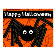 Glückliche niedliche Spinne Halloweens kundengerec Postkarte