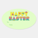 Glückliche Ostern-Geschenk-Umbau-Aufkleber