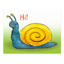 Glückliche Schnecke - Postkartenschablone