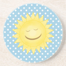 Glückliche Sonnenschein-u. Polka-Punkt-Untersetzer