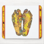 Glückliche Tappin Hippie-Füße Mousepad
