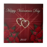 Glückliche Valentinstag-Goldherzen fliesen