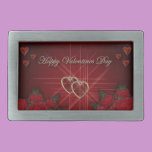 Glückliche Valentinstag-Goldherzen gürtelschnallen