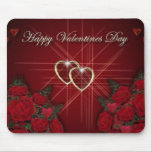 Glückliche Valentinstag-Goldherzen mousepads