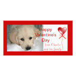 Glückliche Valentinstag-Hundefoto-Karten Bildkarte