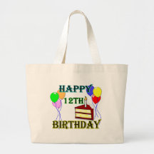 Glücklicher 12. Geburtstags-Taschen-Kuchen, Ballon