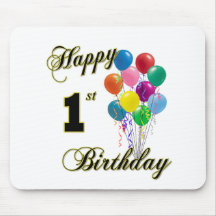 Glücklicher 1. Geburtstag Mousepad und Geburtstags