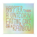Glücklicher als ein Einhorn, das Kuchen auf einem  Galerie Faltleinwand