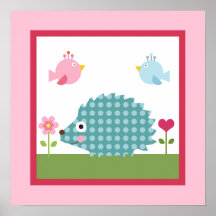 Glücklicher Baum/Igels-Plakat-/Druck-Wand-Kunst