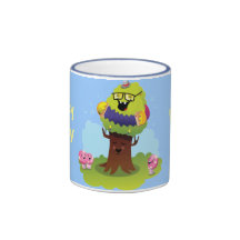 Glücklicher Becher Kaffee Haferl
