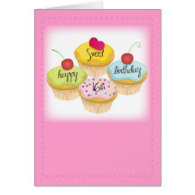 Glücklicher Bonbon-16. Geburtstag, rosa Karte für 