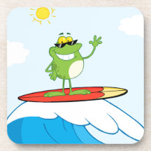 GLÜCKLICHER FROSCH CA des SURFER-4419-Happy-Frog-W Getränk Untersetzer