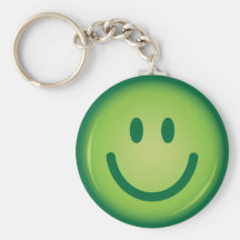 Glücklicher grüner lächelnder Smiley Schlüsselband