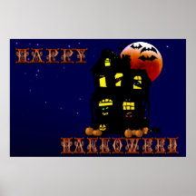 Glücklicher Halloween-Villendruck Poster