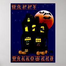 Glücklicher Halloween-Villendruck Posterdruck