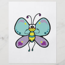 glücklicher Herzpastellschmetterling Vollfarbige Flyer