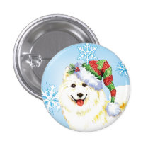 Glücklicher Howliday Samoyed Anstecknadelbutton