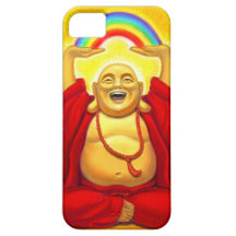 Glücklicher lachender Regenbogen-Buddha iPhone 5 F iPhone 5 Etuis