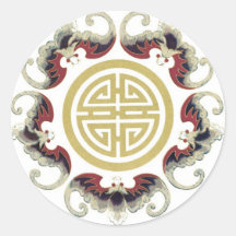 Glücklicher Langlebigkeits-Chinese-Charme Aufkleber