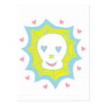 Glücklicher Liebe-Schädel Postkarte