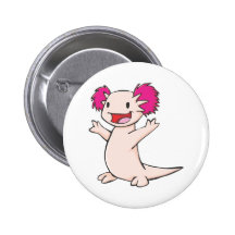 Glücklicher mexikanischer Axolotl-Cartoon Buttons