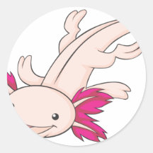 Glücklicher mexikanischer Axolotl Runder Aufkleber