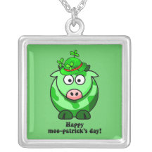 glücklicher MOO patricks Tag Halskette