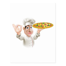 Glücklicher Pizza-Koch Postkarte