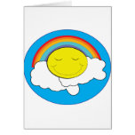 Glücklicher Regenbogen bewölkt Kleid und Geschenke Karten
