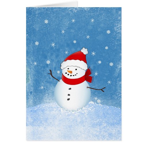 Glücklicher Schneemann Grußkarten