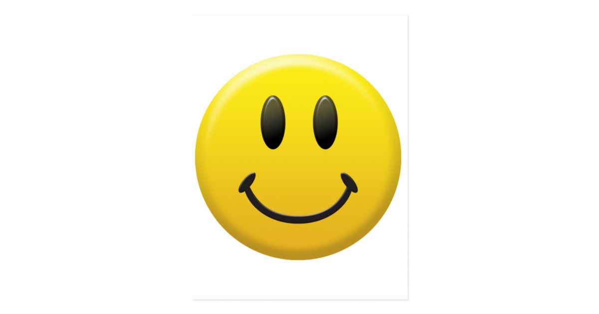 Glücklicher Smiley Postkarte | Zazzle
