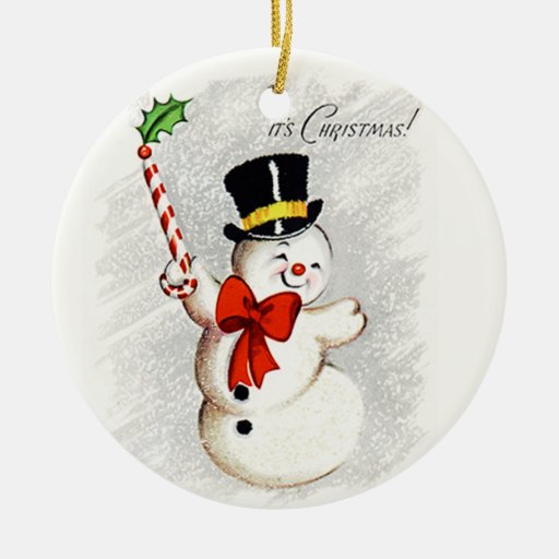 Glücklicher Tanzensnowman-Vintage Verzierung Ornament