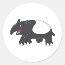 Glücklicher Tapir Runde Sticker