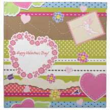 Glücklicher Valentinstag Stoff Servietten