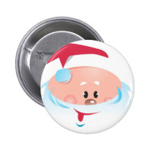 Glücklicher Weihnachtsmann stellen gegenüber Anstecknadelbutton