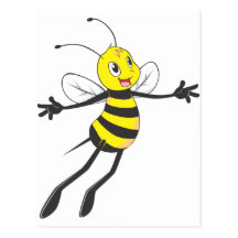 Glückliches Bienen-Fliegen Postkarte