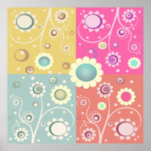 Glückliches Blumen-Kunstplakat