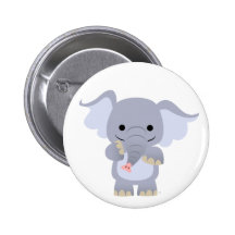 Glückliches Cartoon-Elefantknopf-Abzeichen Buttons