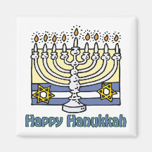 Glückliches Chanukka Menorah Magnete