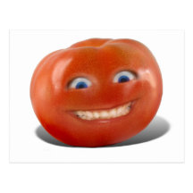 Glückliches Gesichts-lächelnde Tomate Postkarte