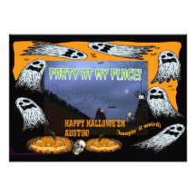 Glückliches Halloween Austin TX.-Party laden ein! Individuelle Einladungskarte