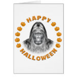 Glückliches Halloween Bigfoot Grußkarte