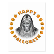 Glückliches Halloween Bigfoot Postkarten